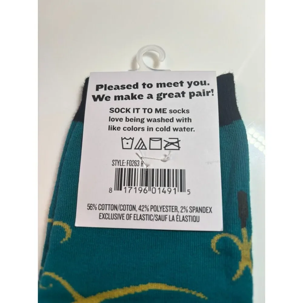 Sock It To Me Swan Knee High Socks Teal Bird Art Nouveau NWT Style F0263